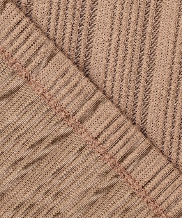 ICB 【洗える】 ランダムストライプリップル プルオーバー レディッシュブラウン系