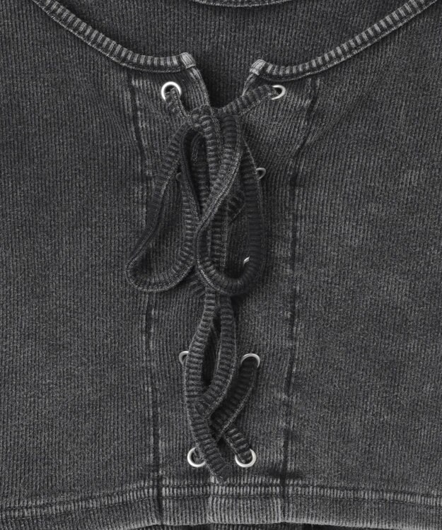 WEGO ヴィンテージライクレースアップトップス スミクロ