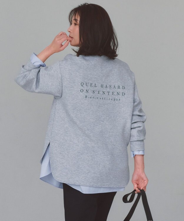 UNFILO BEAUTY FORM JERSEY 刺繍ロゴ プルオーバー TOPグレー