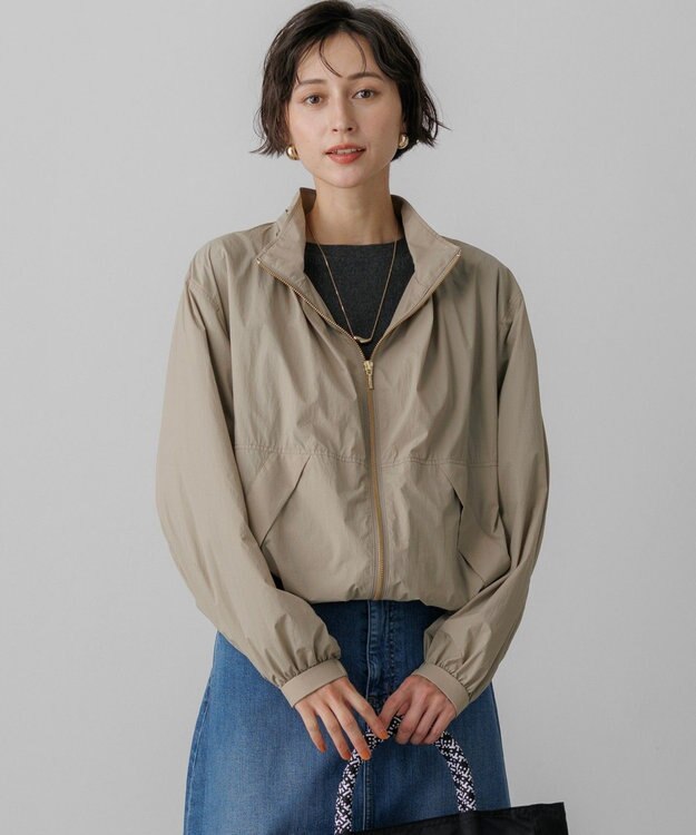 23区 ライトナイロンタイプライター 2WAYアノラックブルゾン モスグリーン系
