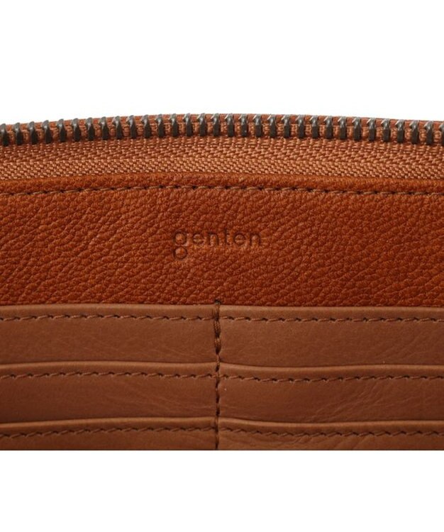 genten ゴートベーシック ラウンド長財布 チャ