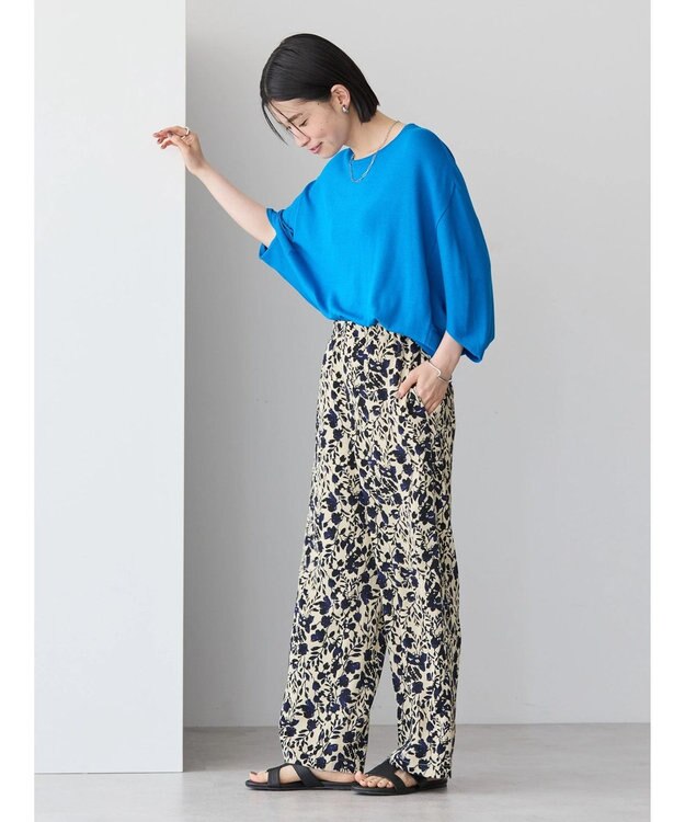 AMERICAN HOLIC 接触冷感トライアングルスリーブニットプルオーバー Blue