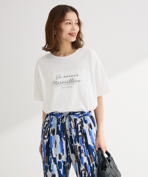 Green Parks 【適ON】箔プリントロゴＴシャツ Off White