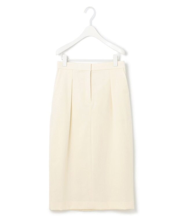 ICB L 【洗える】T/Wベネシャンストレッチ カーブスカート アイボリー系