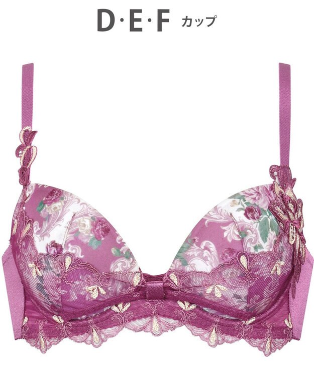 WACOAL ルジェ 【リボンブラ】 ブラジャー キレイな谷間をメイク 動いても谷間をキープ レディース BCA737 /ワコール ワイン