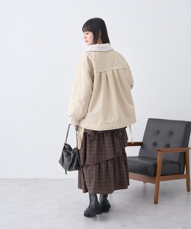 earth music&ecology ハイウエストランダムティアードチェックスカート Check Brown