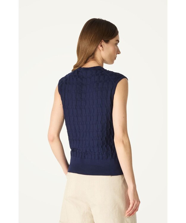 DAKS John Smedley for DAKS ハウスチェックノースリーブトップ ネイビー