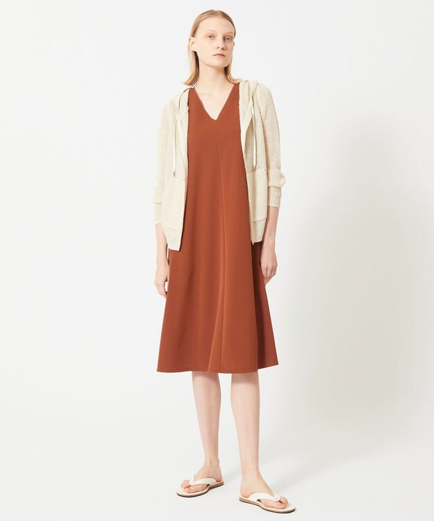 BEIGE， OPTICAL / フードカーディガン Ecru