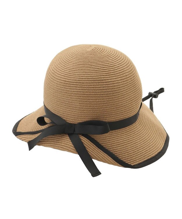 MOONBAT 【遮光98%以上/UPF50＋/UVカット】洗えるペーパーブレードリボンハット 手洗いOK/サイズ調整可能/抗菌防臭加工 ブラック