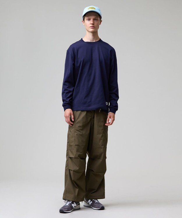 J.PRESS MEN 【J.PRESS ORIGINALS】【UNISEX】Cotton Jersey Small Logo Long Sleeve T-shirt ネイビー系