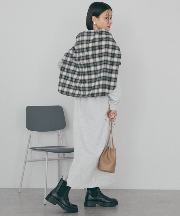 AMERICAN HOLIC スムース起毛ボックスシルエットワンピース Light Gray