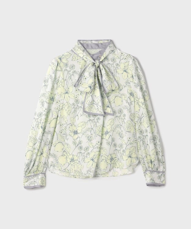 GRACE CONTINENTAL フルーツフラワープリントトップ イエロー