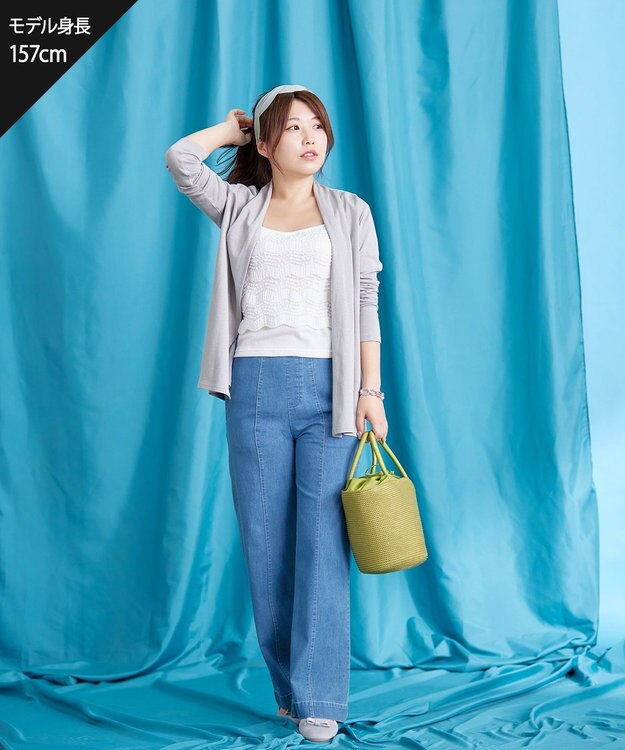 Tiaclasse 【洗える】スカラップニレースニットキャミソール オフホワイト