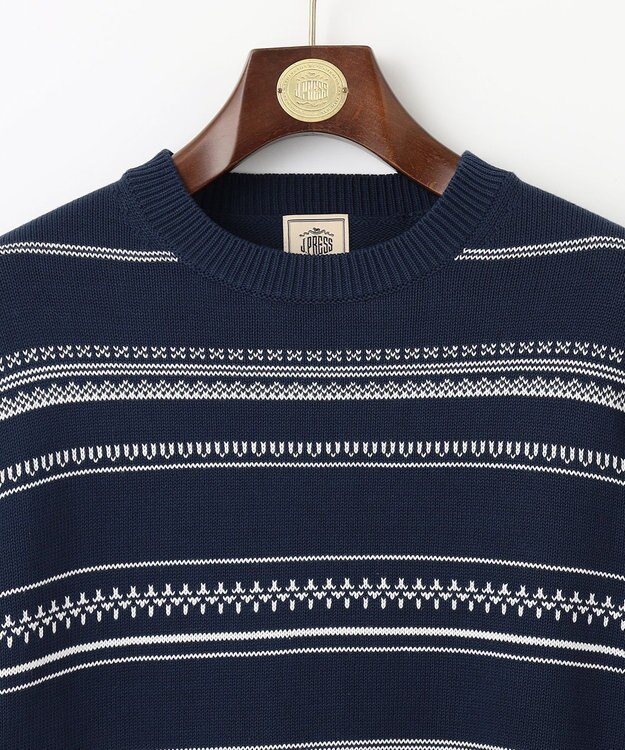 J.PRESS MEN ドライコットン フェアアイルニット ネイビー系1