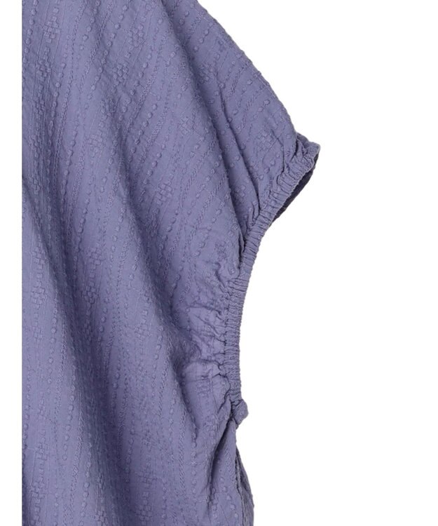 Green Parks インド綿　ＳＥＴ２点　マルチ刺繍ブラウス＋タンク Purple