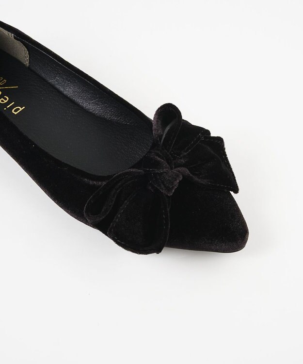 BONTRE 【pied du lapan/ピエドラパン】ベロアリボンパンプス/50760ZI ブラック
