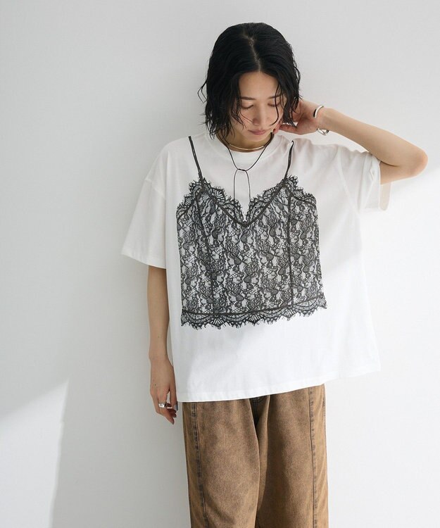 Green Parks ・ＳＵＧＡＲ　ＳＰＯＯＮ　トロンプルイユＴＥＥ Off White