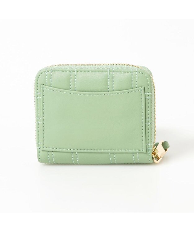 UNBILLION ペルケ perche / シープボックスキルト・ジャバラカードウォレット ライトグリーン