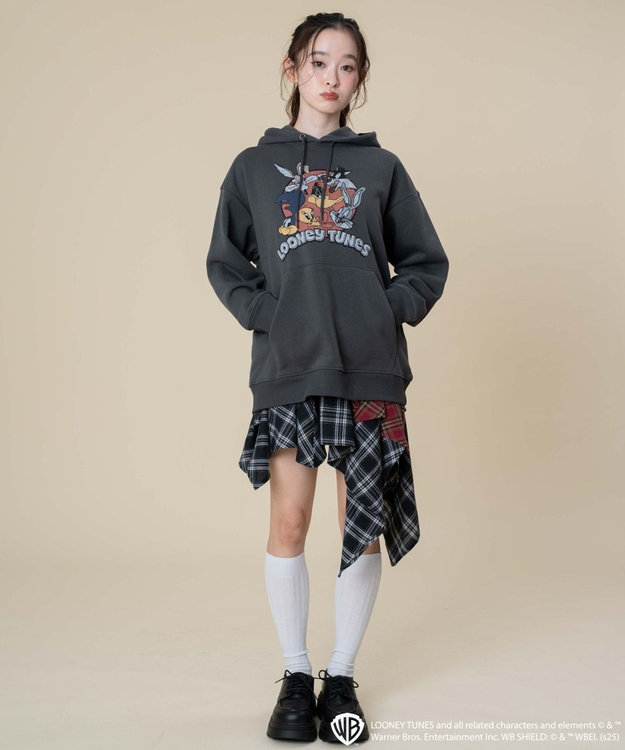 WEGO 【ユニセックス着用ITEM/裏起毛】LOONEYTUNESグラフィックプルオーバー スミクロ