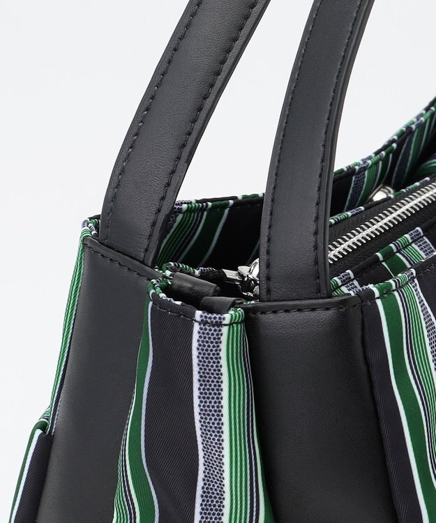 Y'SACCS マルチストライプ すっきりトート Mサイズ グリーン