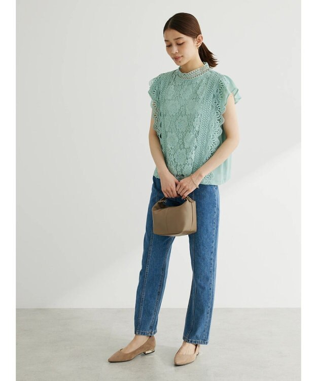 Green Parks ・ＥＬＥＮＣＡＲＥ　ＤＵＥ　イロイロレースブラウス Green