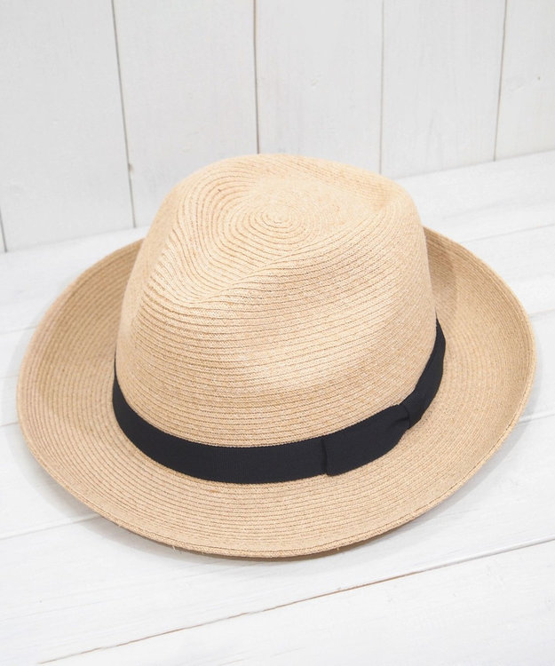 石田製帽 【UNISEX】 ラフィアブレード 中折れソフトハット ナチュラル