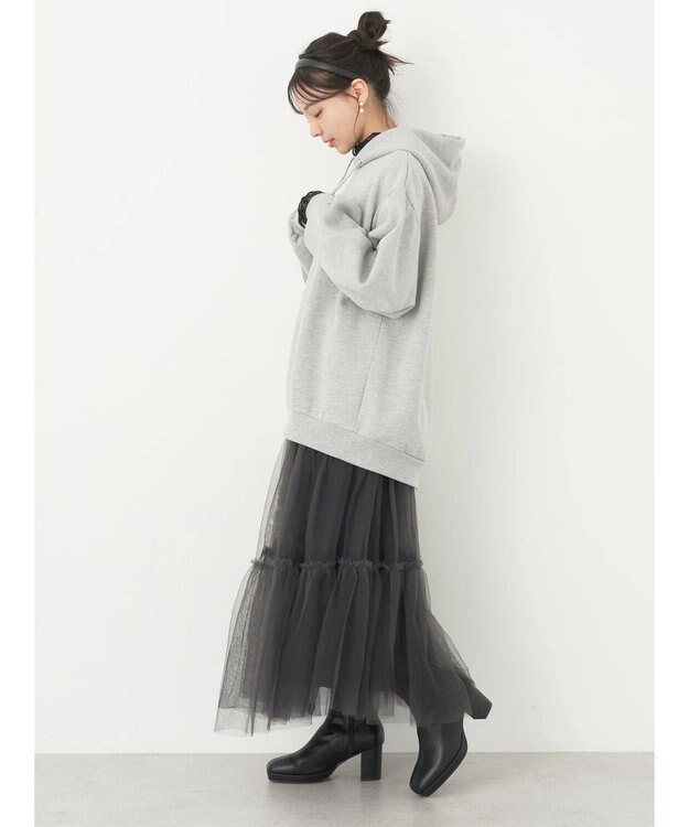 earth music&ecology 裏起毛パーカー Gray Mixture