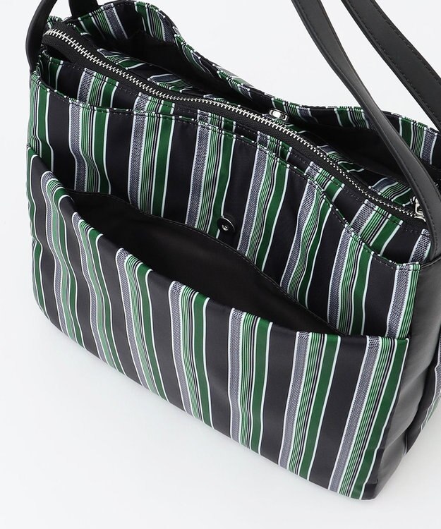 Y'SACCS マルチストライプ すっきりトート Mサイズ グリーン