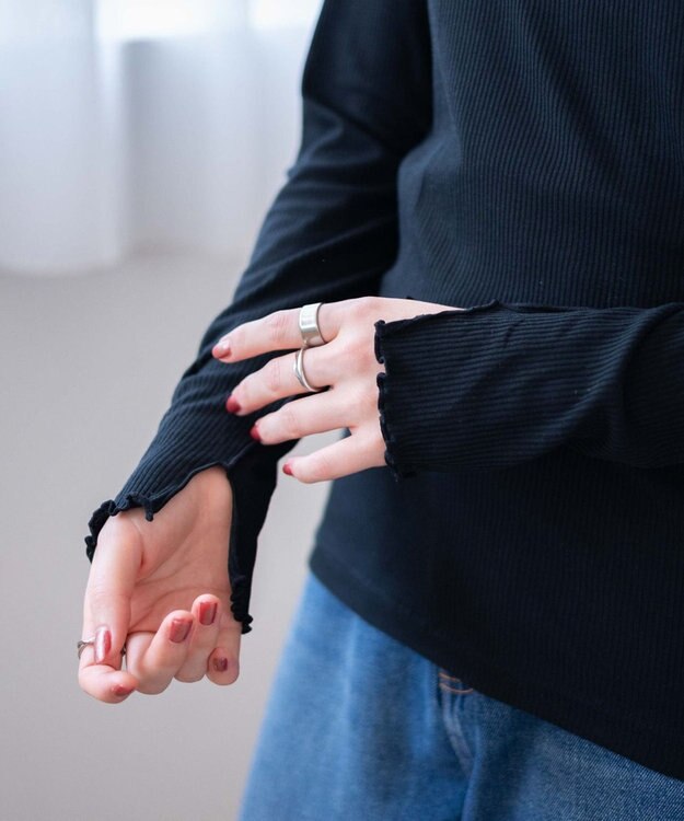 WEGO ソフトタッチクルーネックロンT ブラック