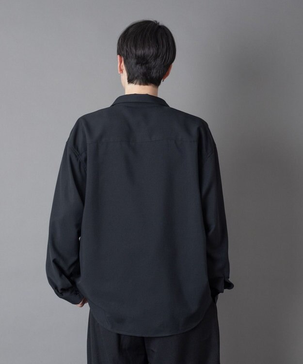 WEGO ワンポイントルーズシャツ（LS） ブラック