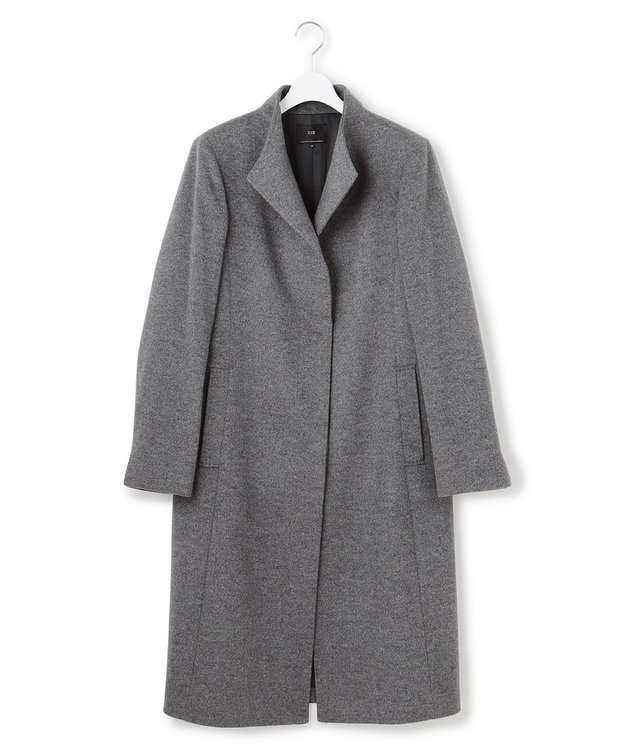 23区 L ウールカシミヤビーバー スタンドカラー  コート グレー系