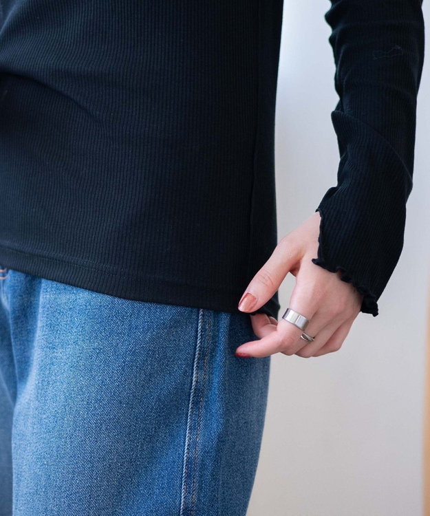 WEGO ソフトタッチクルーネックロンT ブラック