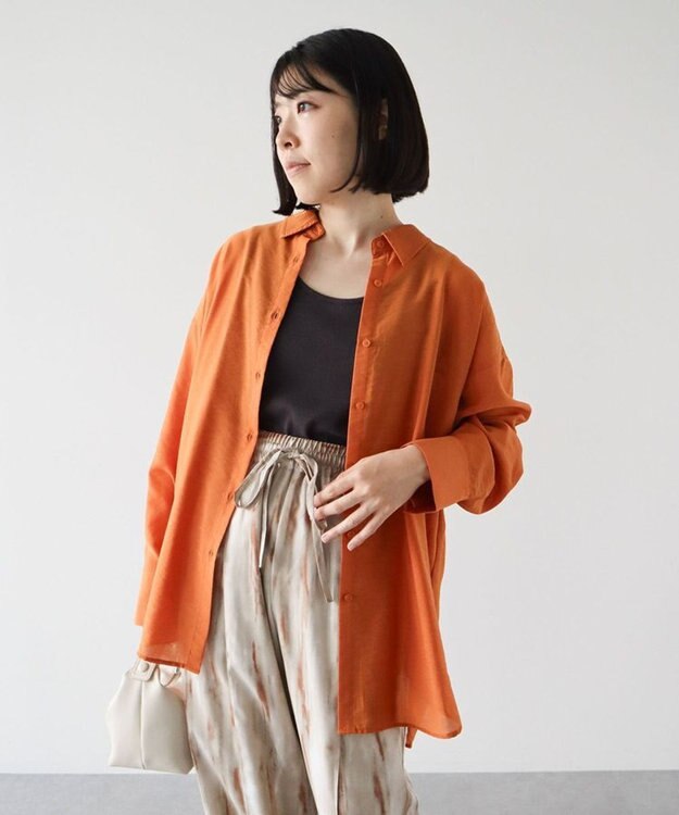 Green Parks ””とろっ””とシルキーシャツ Orange