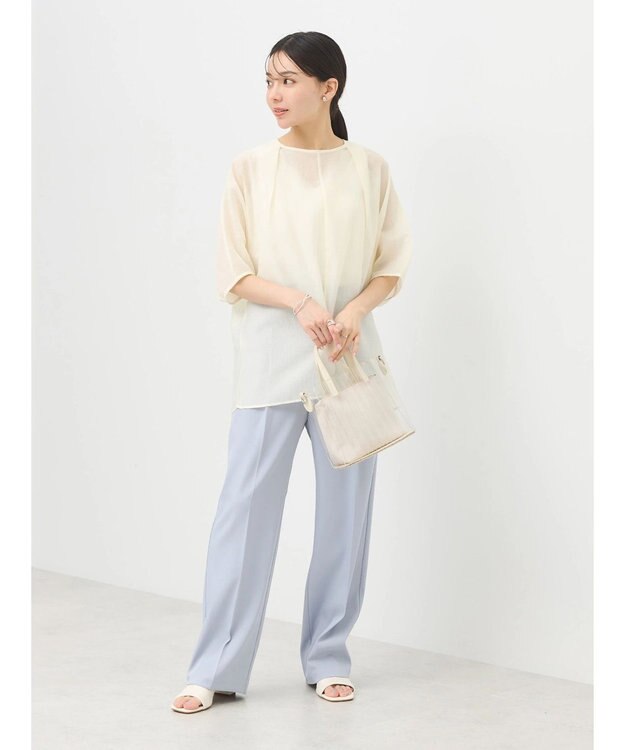 earth music&ecology リラックスストレートパンツ Grayish Blue