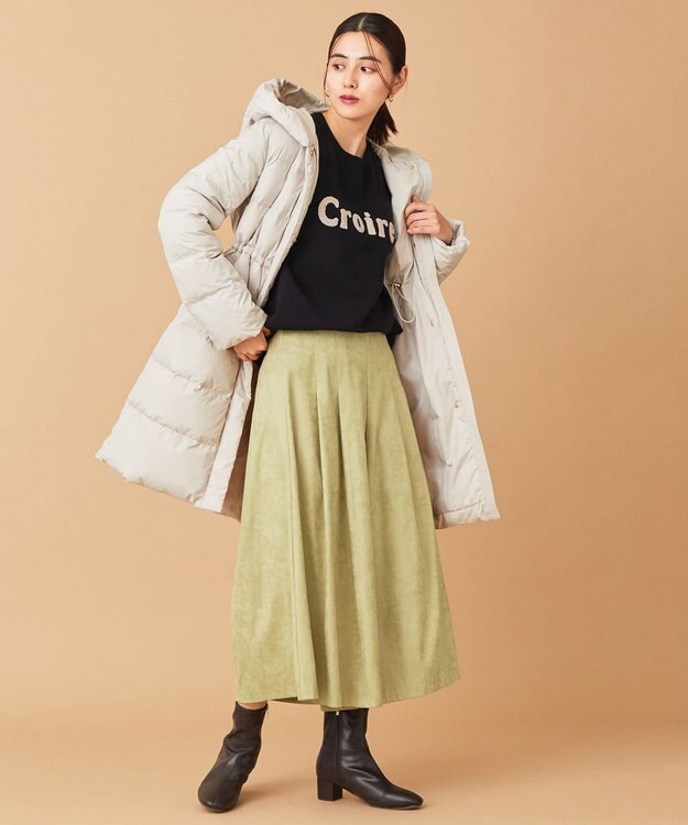 ANY L 【洗濯機可・ウエストゴム】サンディングピーチ スカーチョ ライトグリーン系