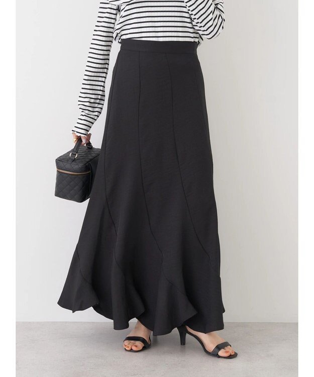 earth music&ecology エアリーエスカルゴスカート Black