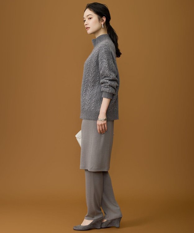 自由区 S 【SHIHOさん着用】ラメフォックスケーブル ニット グレー