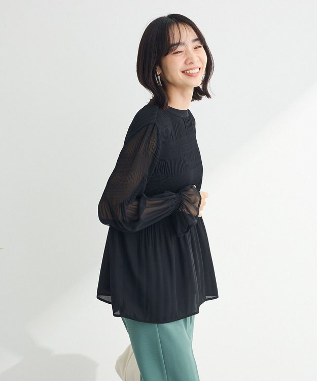 Green Parks マジョリカブラウス Black