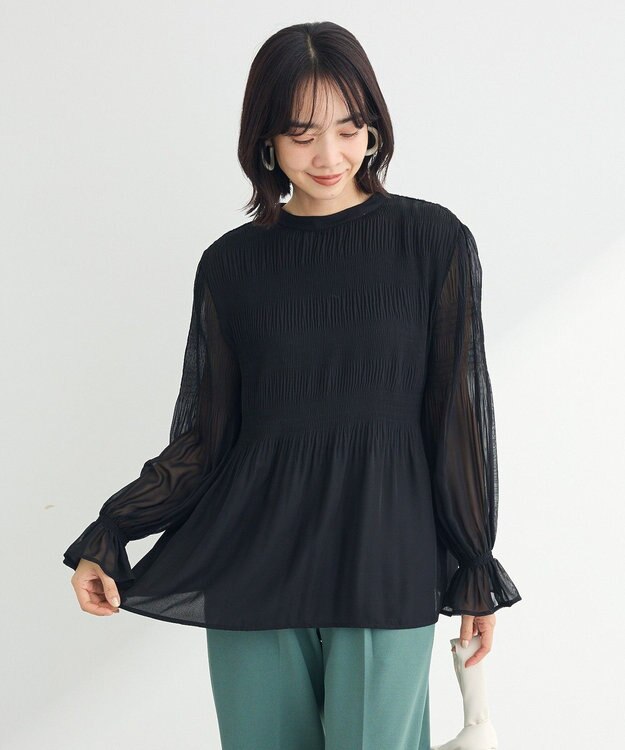 Green Parks マジョリカブラウス Black