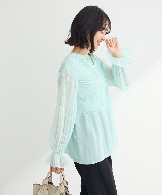 Green Parks マジョリカブラウス Light Green