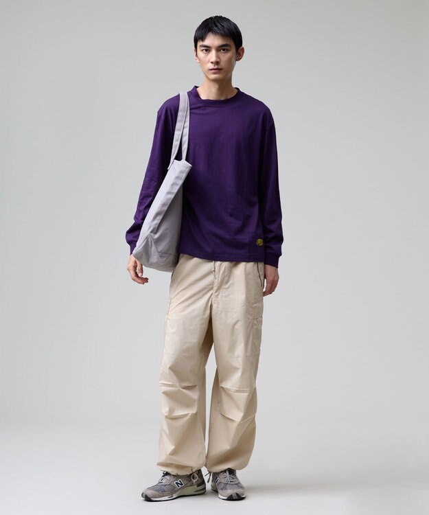 J.PRESS MEN 【J.PRESS ORIGINALS】【UNISEX】Cotton Jersey Small Logo Long Sleeve T-shirt パープル系