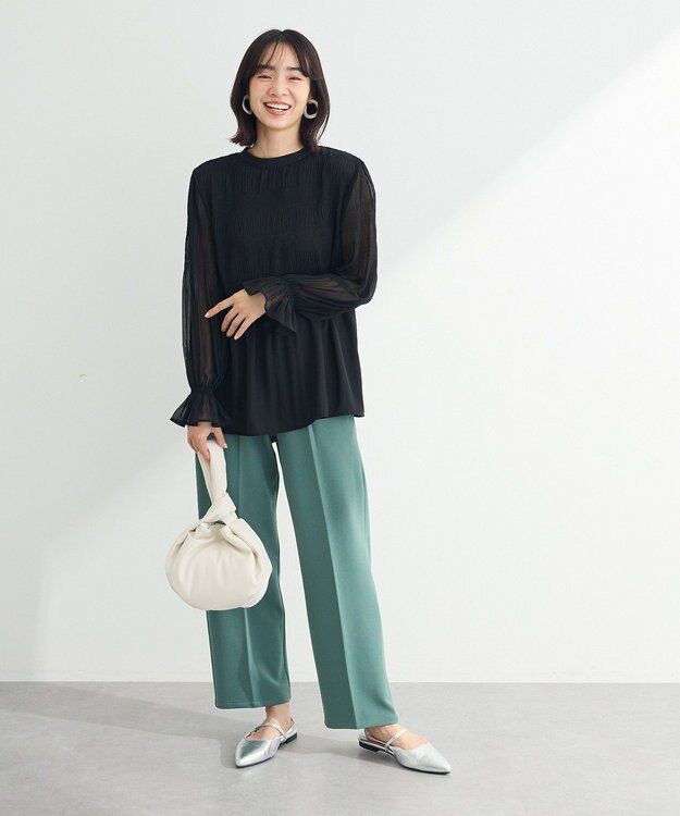 Green Parks マジョリカブラウス Black