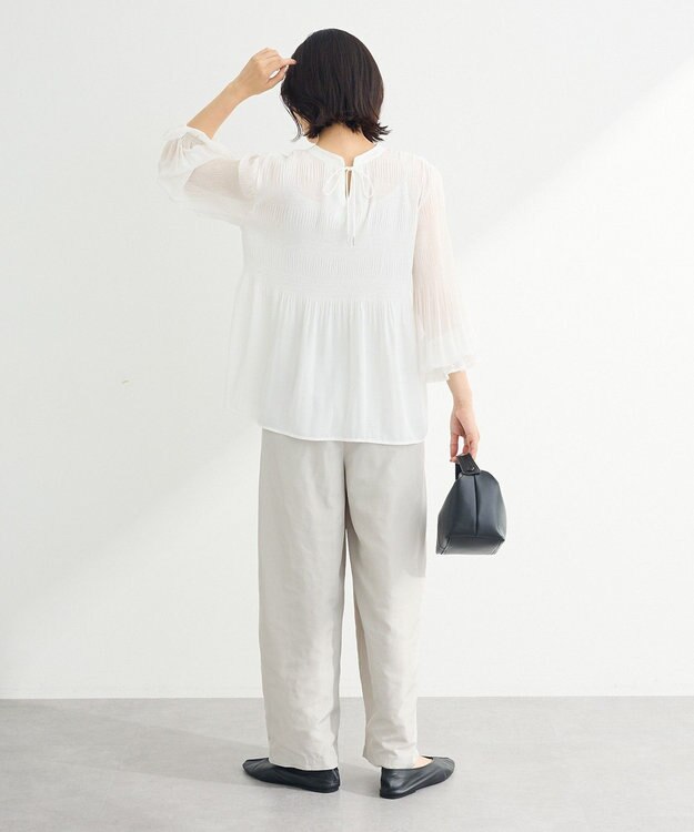 Green Parks マジョリカブラウス White