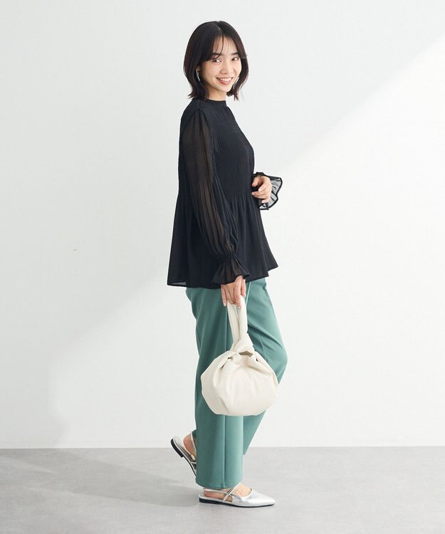 Green Parks マジョリカブラウス Black