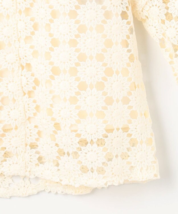 組曲 S 【WEB限定】フラワーレース袖フレア ブラウス アイボリー系