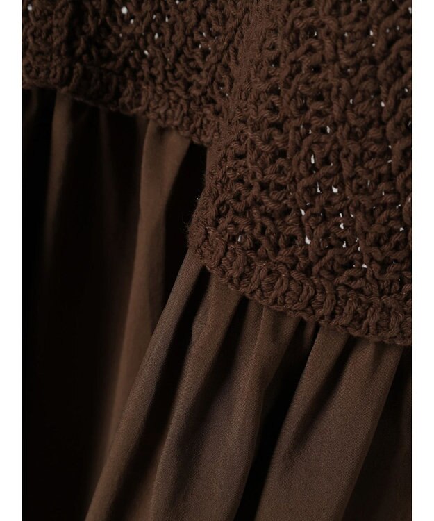 Green Parks ・ＳＵＧＡＲ　ＳＰＯＯＮ　クロシェキリカエワンピース Brown