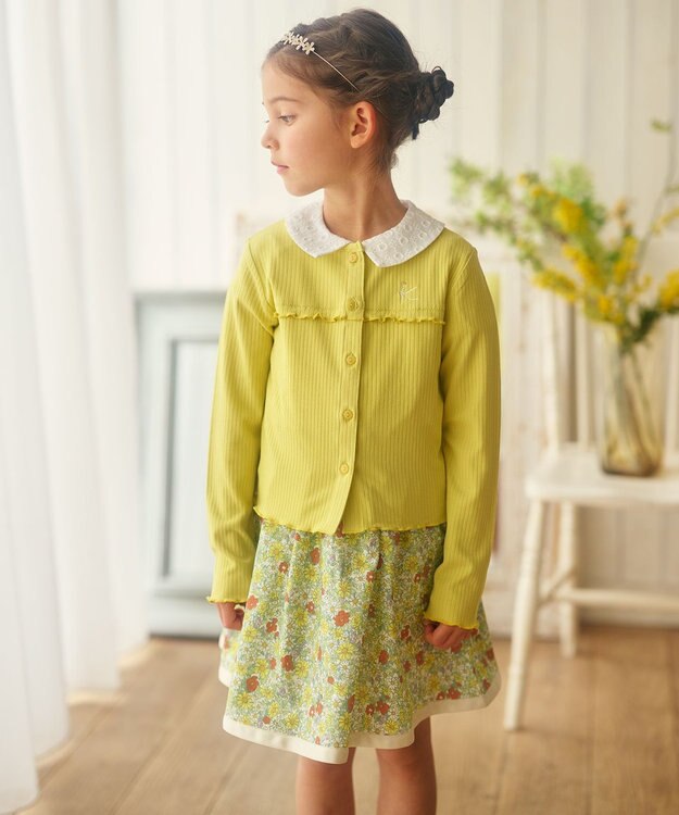 組曲 KIDS 【150-160cm】リブ・カットソーハオリ イエロー系