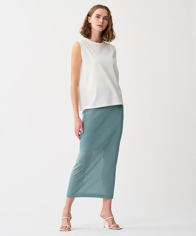 uncrave ダブルフェイスジャージー ノースリーブカットソー オフ