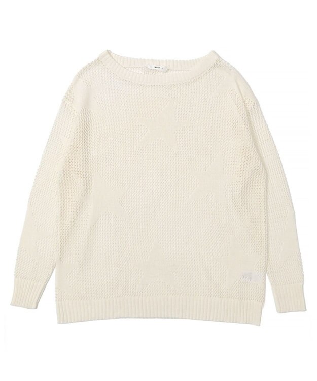 WEGO スターメッシュBIGニット ホワイト