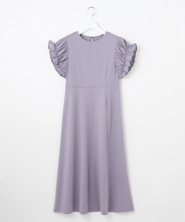 Feroux 【洗える】ドレスシルエット カットソー ワンピース サックスブルー系